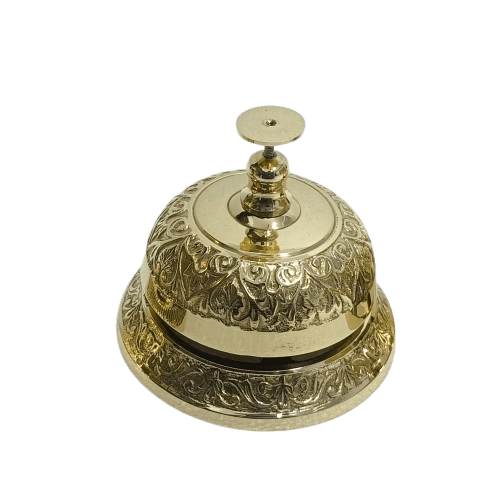 BRASS EMBOSSED TABLE BELL (POLISH)